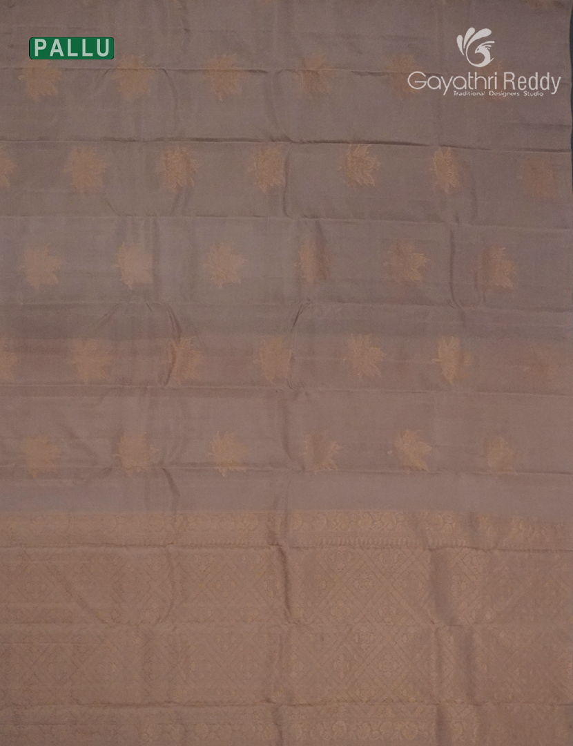 Pure Kanchipuram Silk Saree in Dusty Brown ( Butta Style )