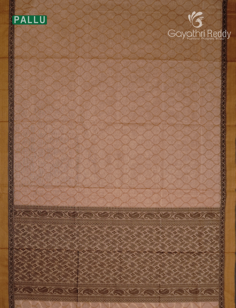 Pure Kanchi Cotton Saree in Mud Brown