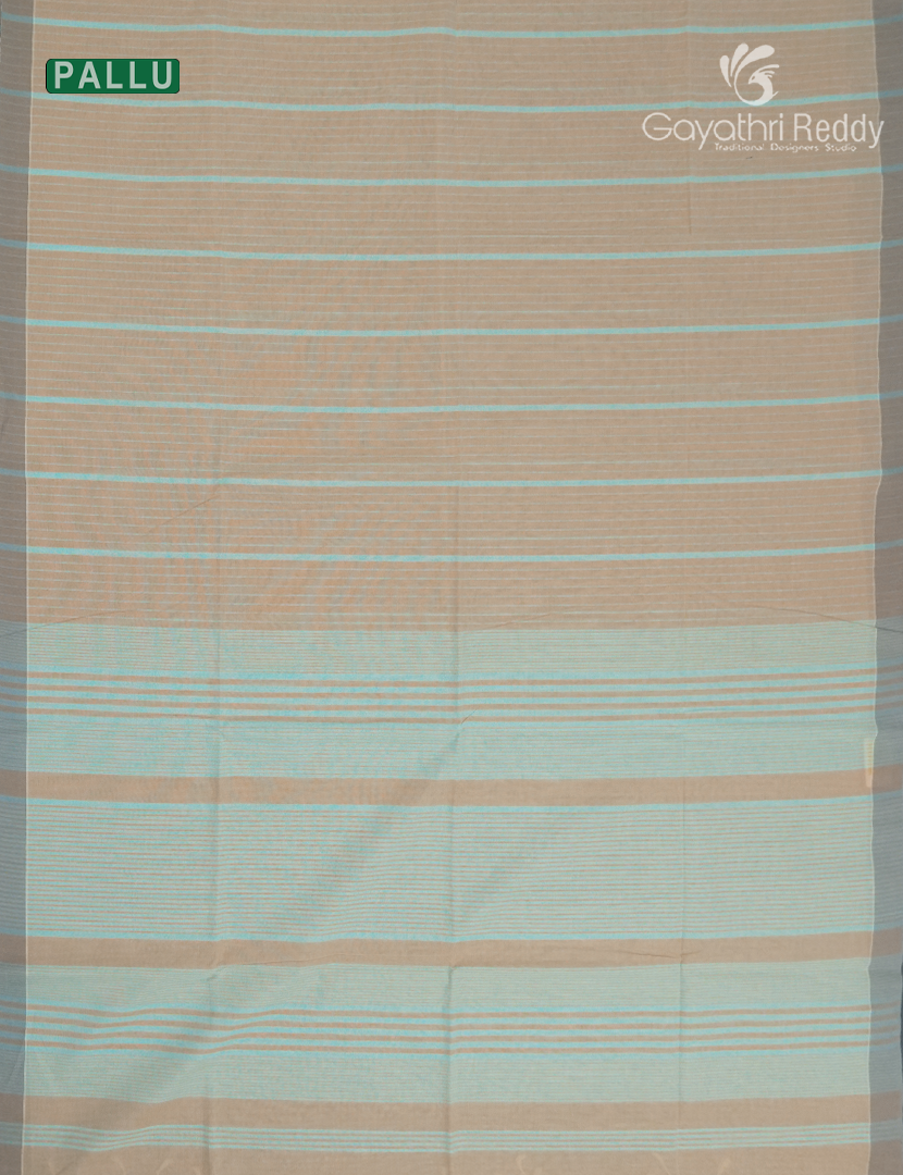 Pure Handloom Cotton Saree in Sandalwood