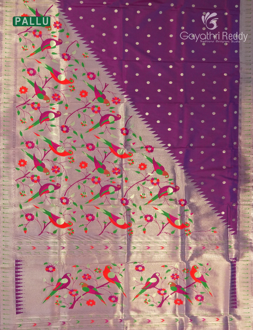 Semi Kanchipuram Silk Fancy Saree in Deep Purple