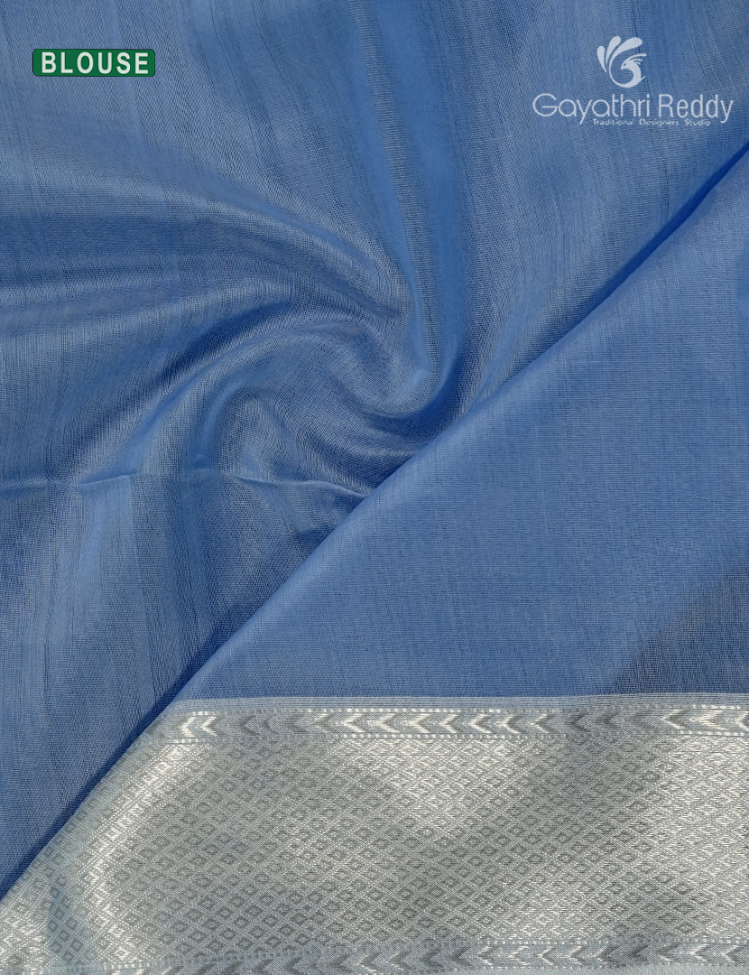 Pure Chanderi Sico Saree in Powder Blue