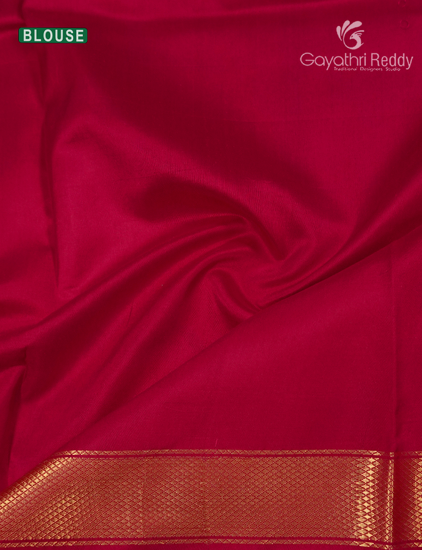 Pure Ikat Silk Saree in Orange and Pink