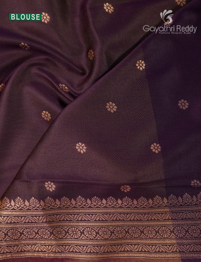 Semi Kanchipuram Art Silk Saree in Copper