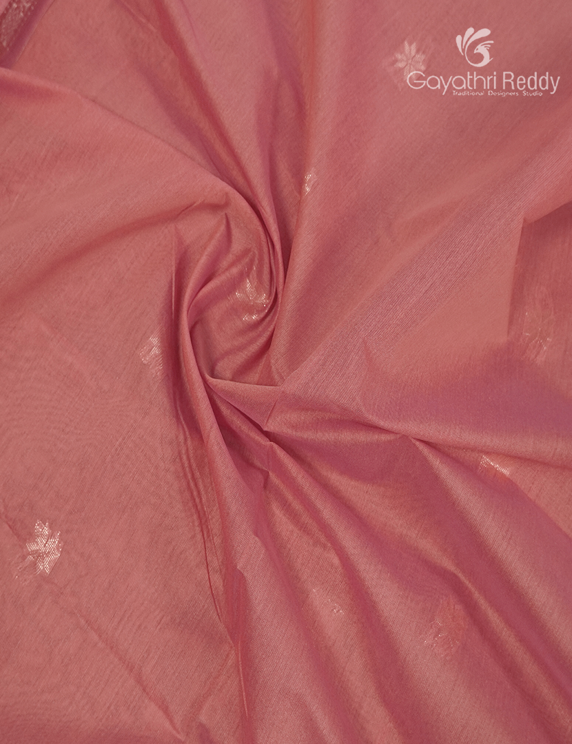 Kanchipuram Sico Saree in Peach and Deep Brown