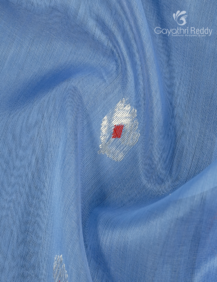 Pure Chanderi Sico Saree in Powder Blue