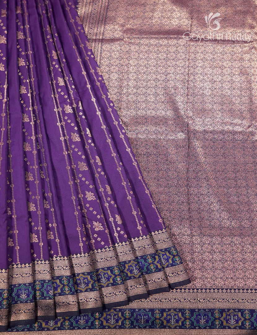 Semi Kanchipuram Art Silk Saree in Purple