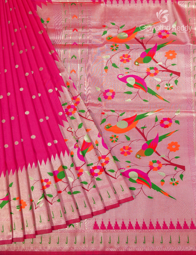 Semi Kanchipuram Silk Fancy Saree in Fuchsia Pink