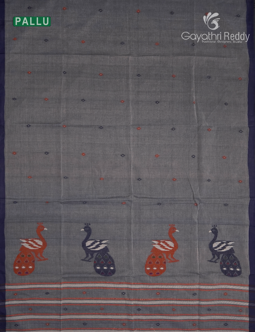 Jamdani Cotton Saree in Grey