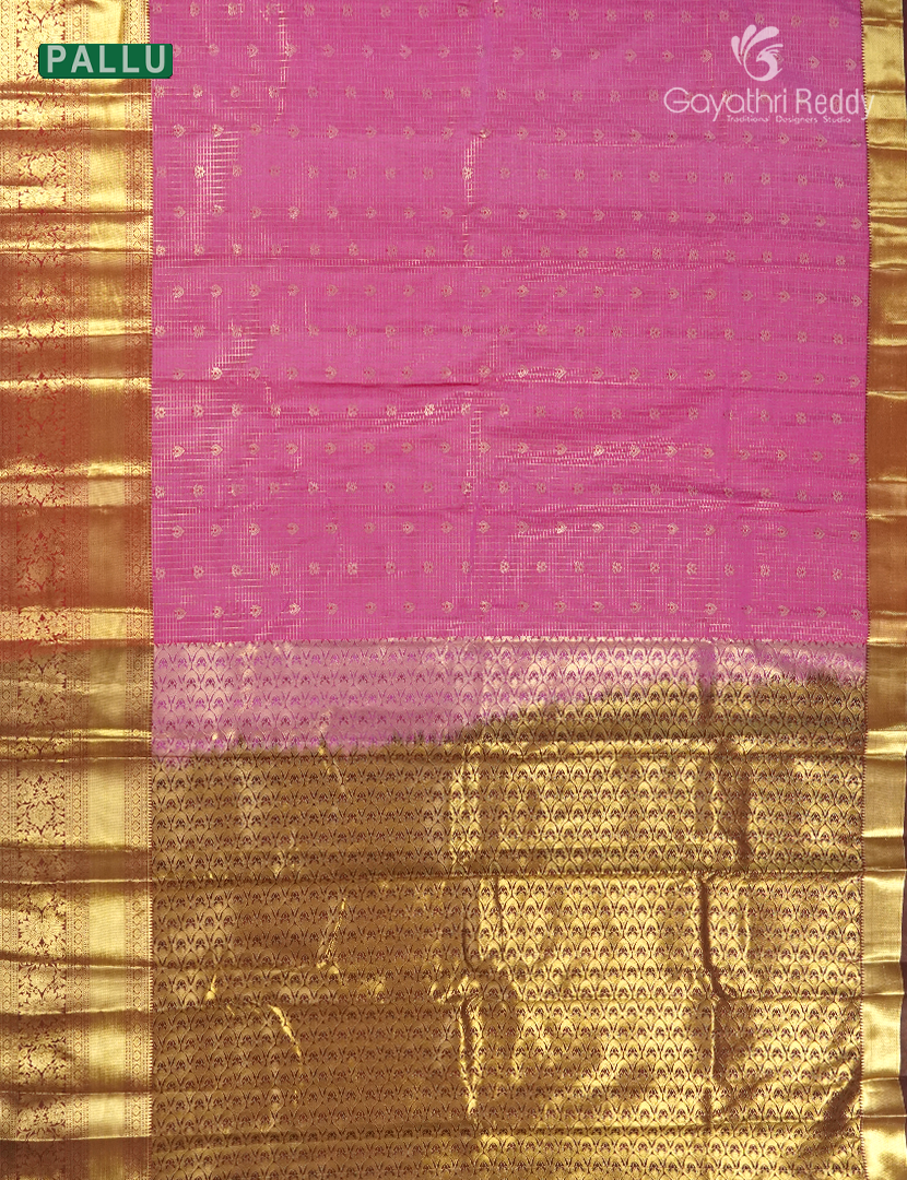 Semi Kanchipuram Silk Saree in Candy Pink