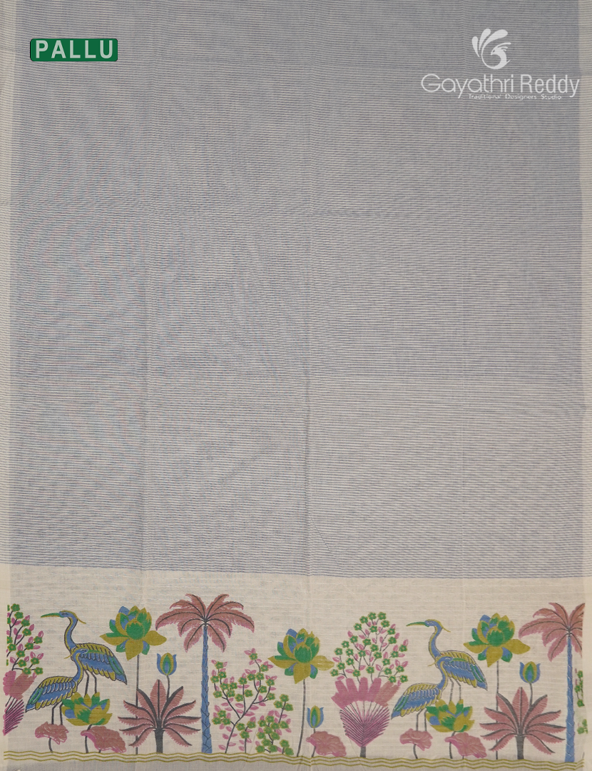Pure Kanchi Cotton Printed Saree in Blue
