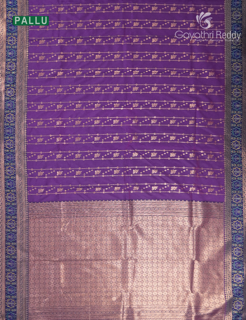 Semi Kanchipuram Art Silk Saree in Purple