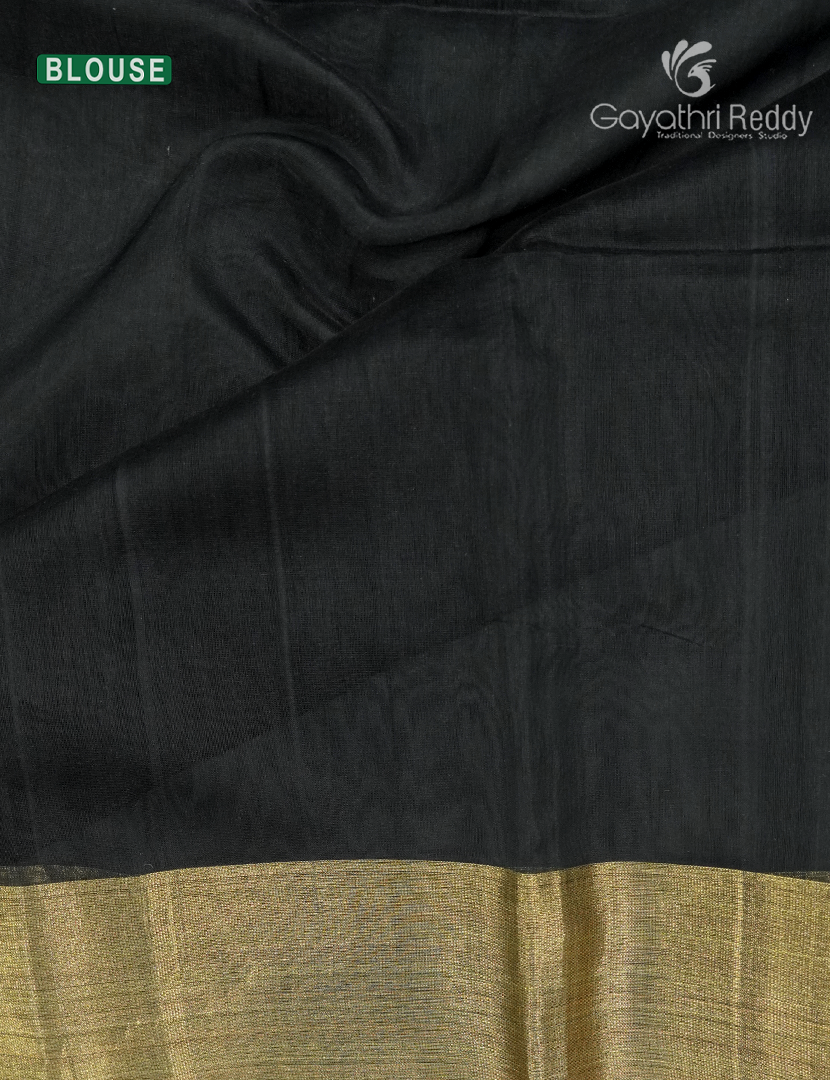 Pure Chanderi Sico Saree in Black