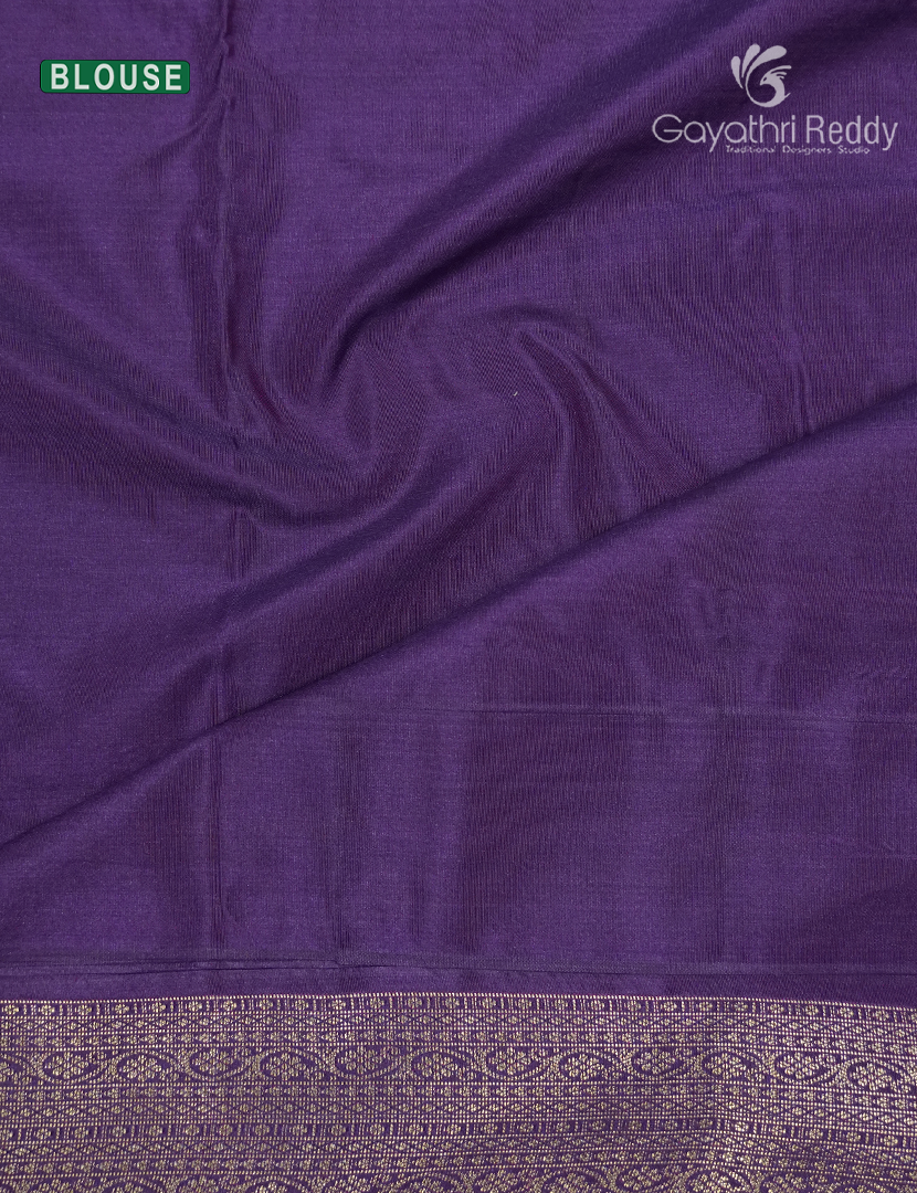 Semi Kanchipuram Silk Saree in Deep Purple