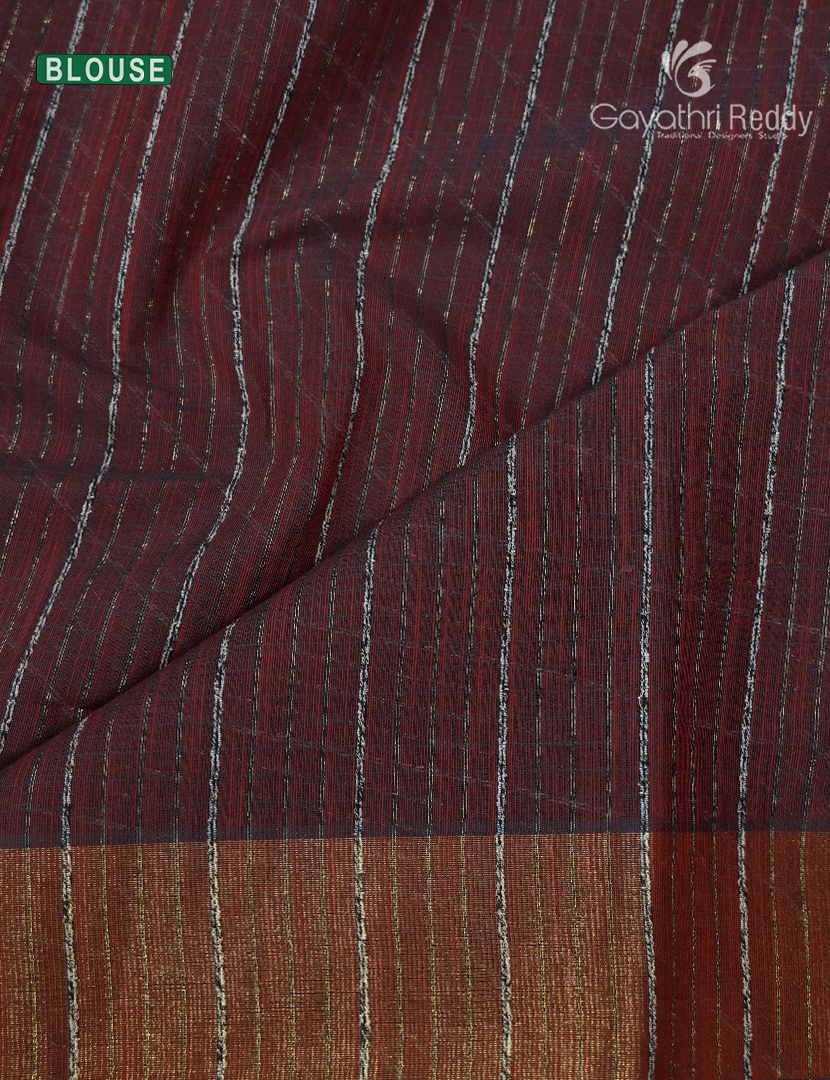 Pure Handloom Cotton Saree in Deep Maroon