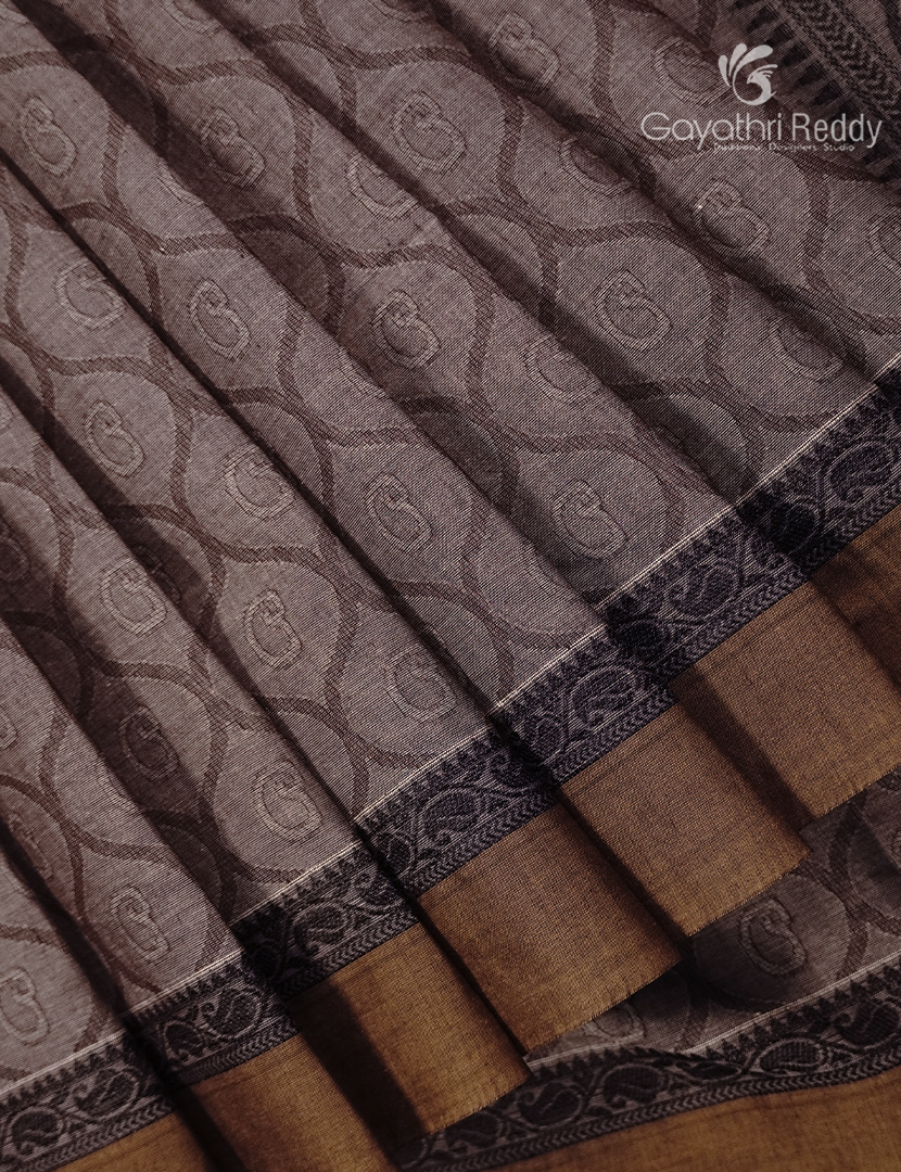 Pure Kanchi Cotton Saree in Grey