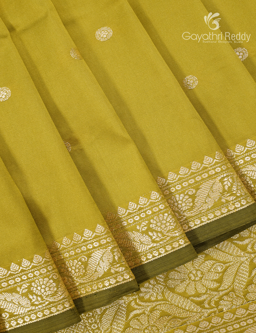 SemiKatan Silk Saree in Lime Green