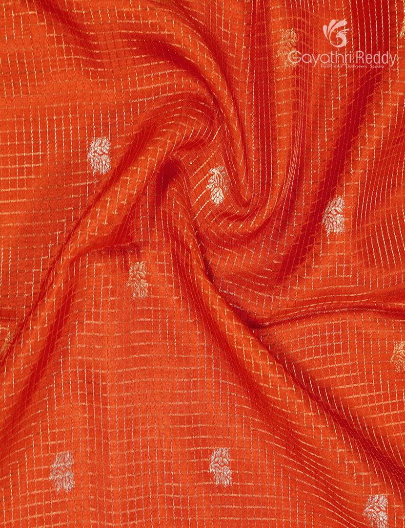 Semi Mysore Crepe Saree in Orange