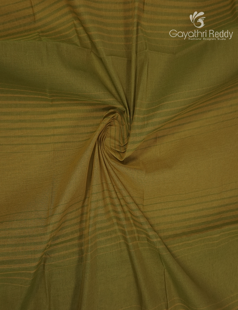 Pure Kanchi Cotton Saree in Mehendi Green and Lime Green