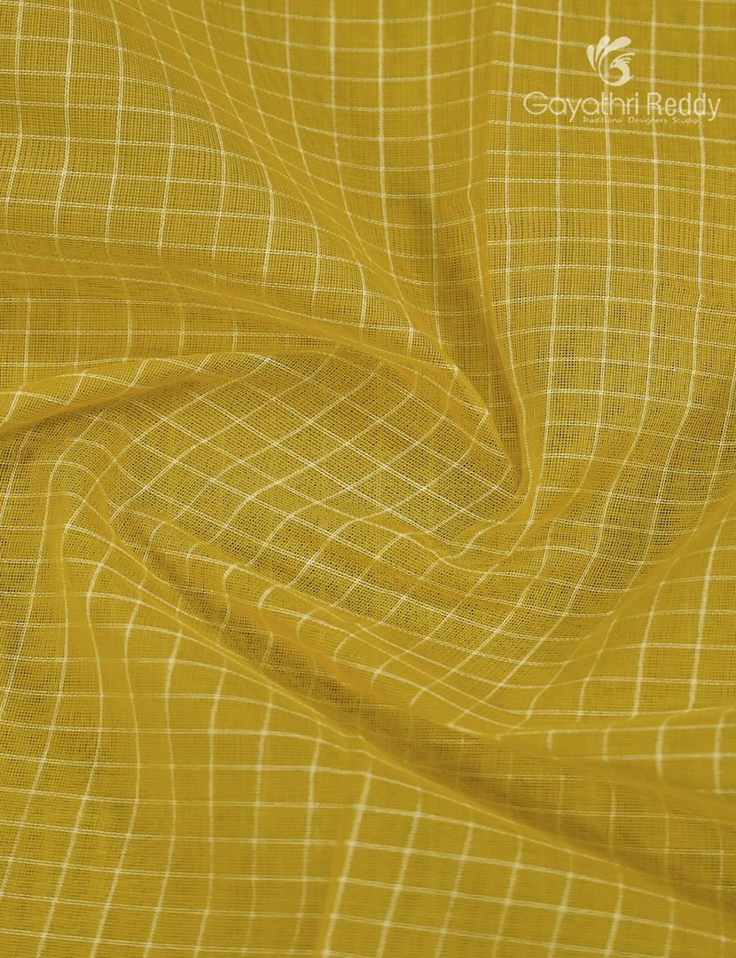 Pure Gadwal Cotton Saree in Sunshine Yellow and Royal Blue