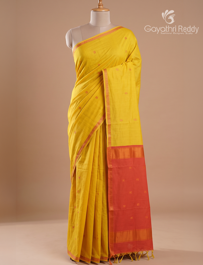 Sico Saree in Yellow and Peach Pink