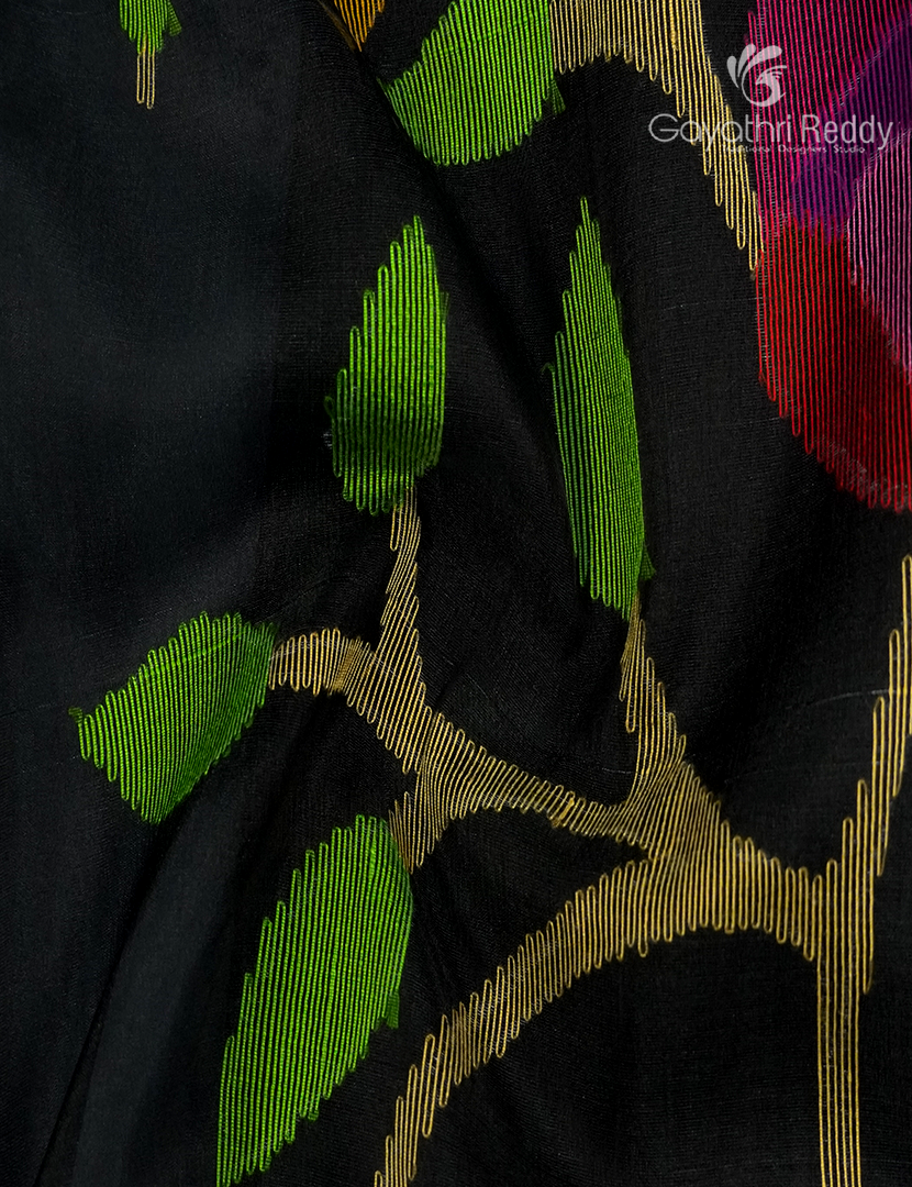 Pure Jamdani Kora Saree in Black