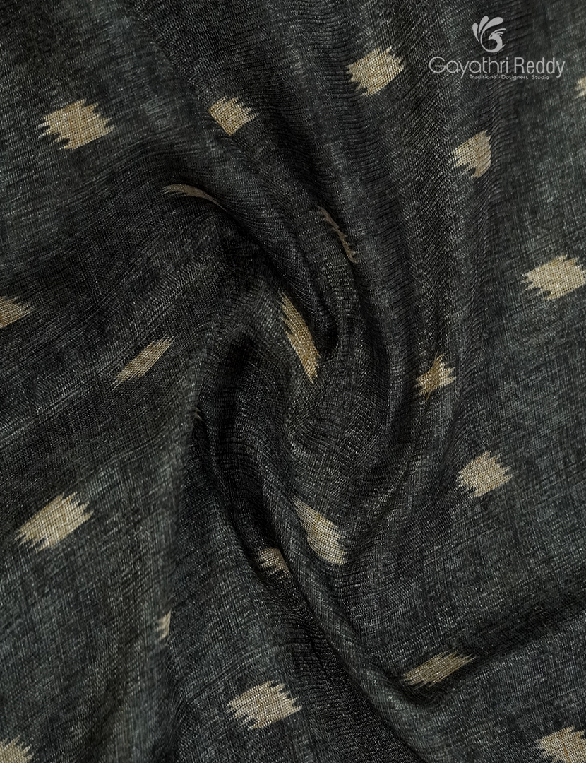 Pure Linen Saree in Ash Grey