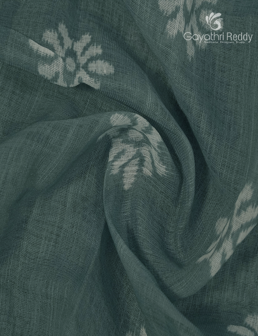Linen Cotton Saree in Grey