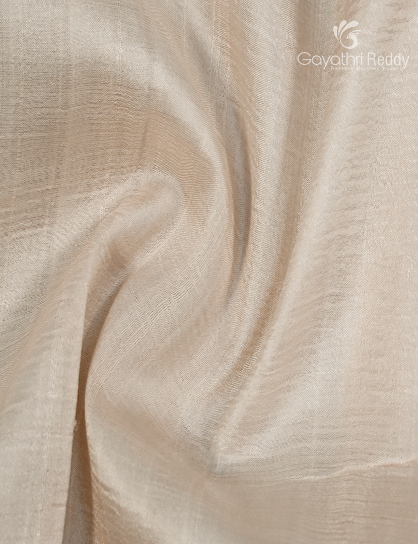 Pure Silk Saree in Cream and Red