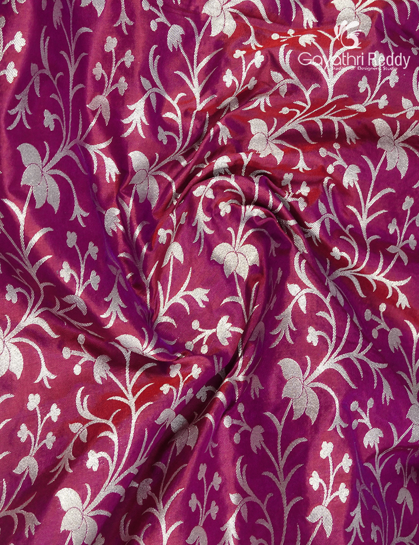 Pure Banaras Katan Silk Saree in Magenta