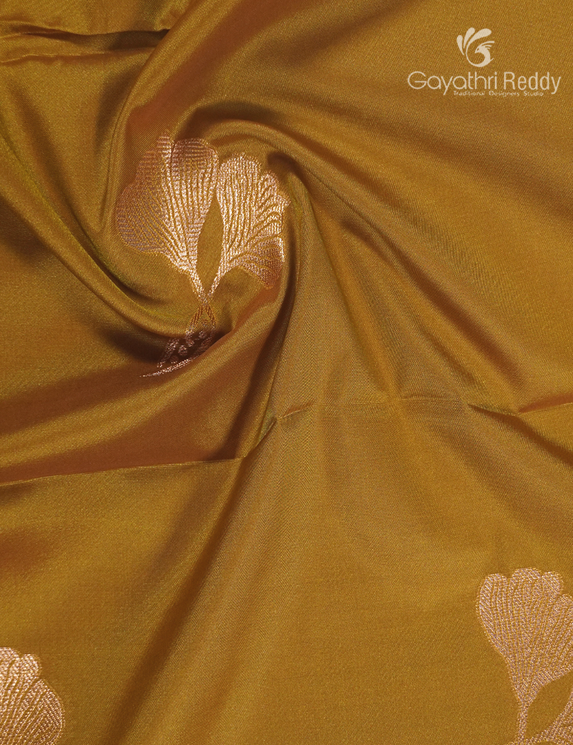 Semi Kanchipuram Art Silk Saree in Mustard
