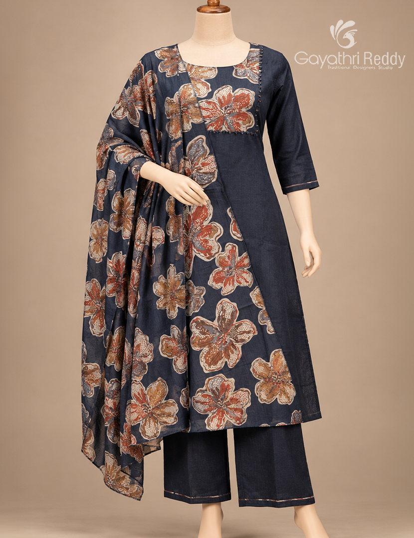 Readymade Dress Set in Navy Blue