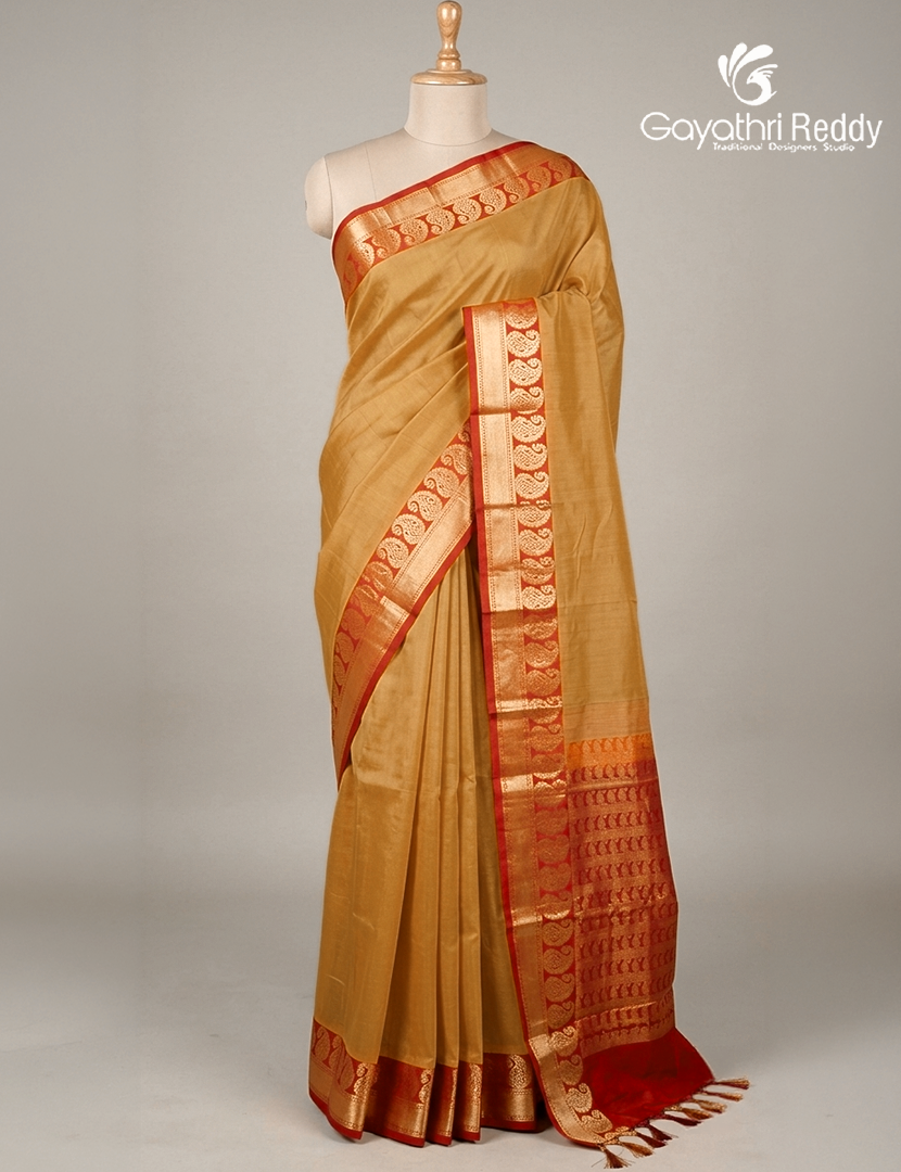 Pure Kanchi Sico Saree in Pale Yellow and Rani Pink