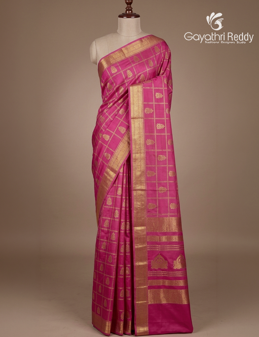 Pure Mysore Silk Saree in Rose Pink