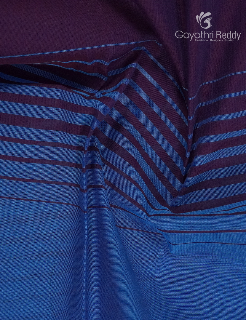 Pure Handloom Cotton Saree in Denim Blue