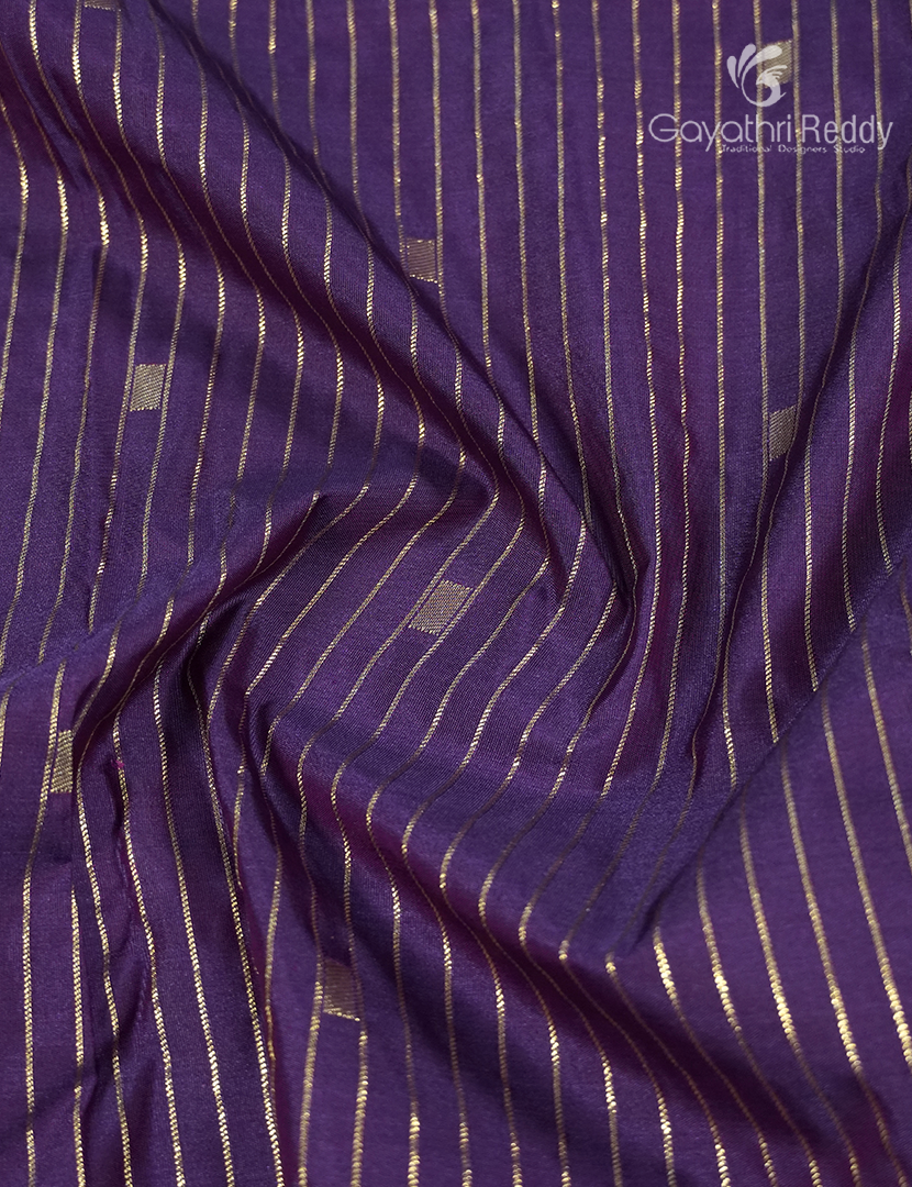 Semi Kanchipuram Silk Saree in Deep Purple