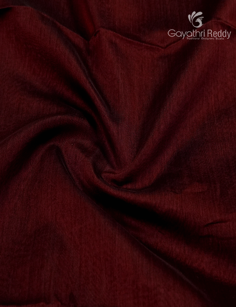 Pure Chanderi Sico Saree in Deep Maroon