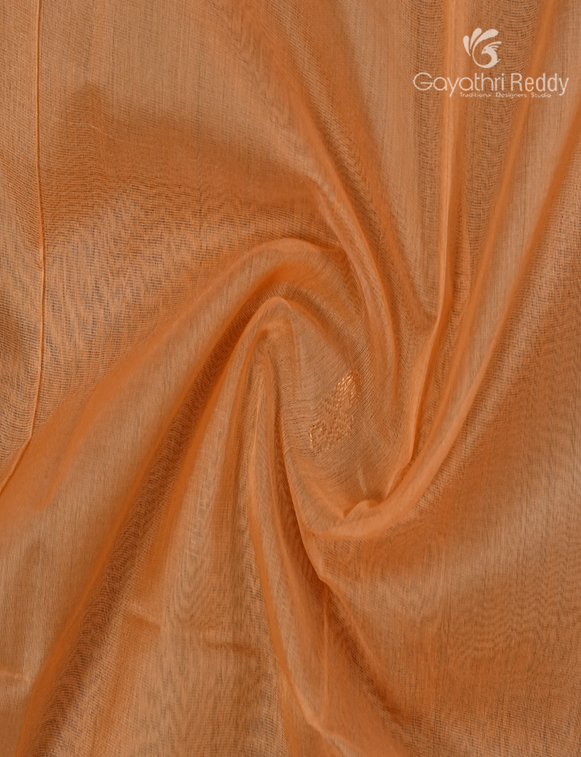 Pure Chanderi Sico Saree in Orange and Rama Green