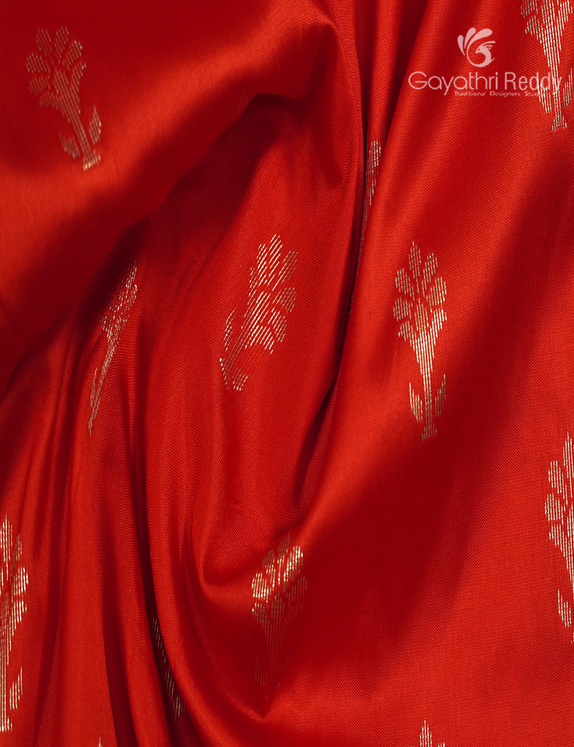 Semi Banaras Katan Silk Saree in Orange and Red