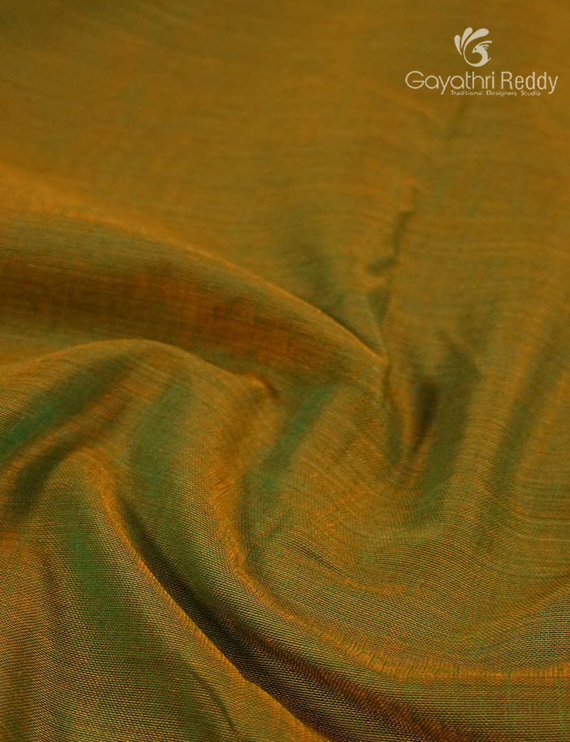 Pure Narayanpet Cotton Saree in Mehendi Green and Turmeric