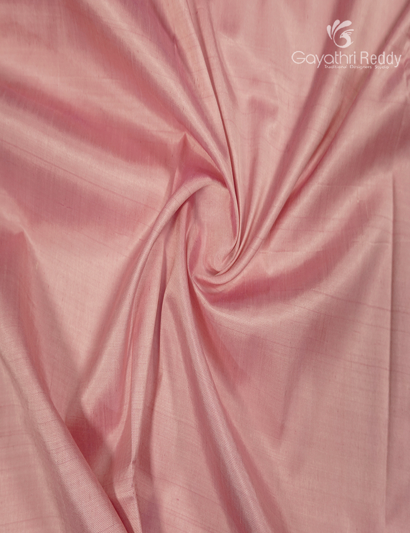 Pure Ikat Silk Saree in Light Rose Gold Pink