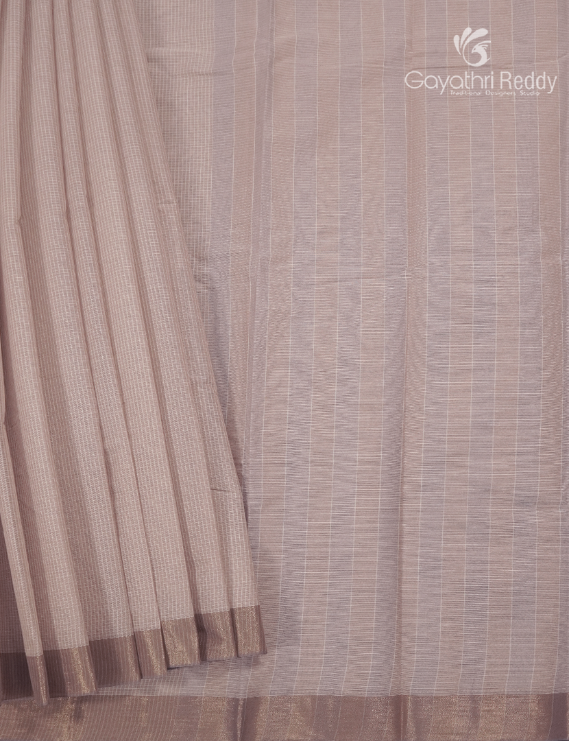 Pure Kanchi Cotton Saree in Light Cream