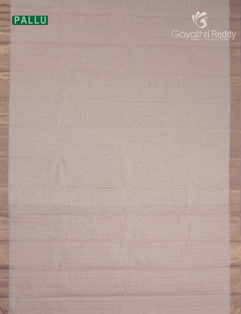Pure Kanchi Cotton Saree in Light Cream