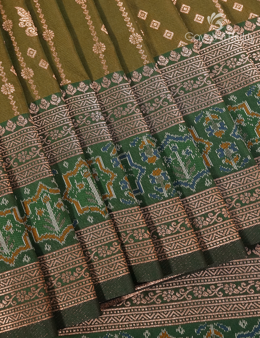 Semi Kanchipuram Art Silk Saree in Henna Green