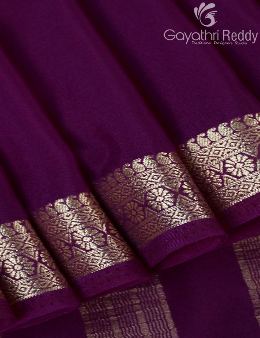 SEMI MYSORE CREPE SAREE-SMC340