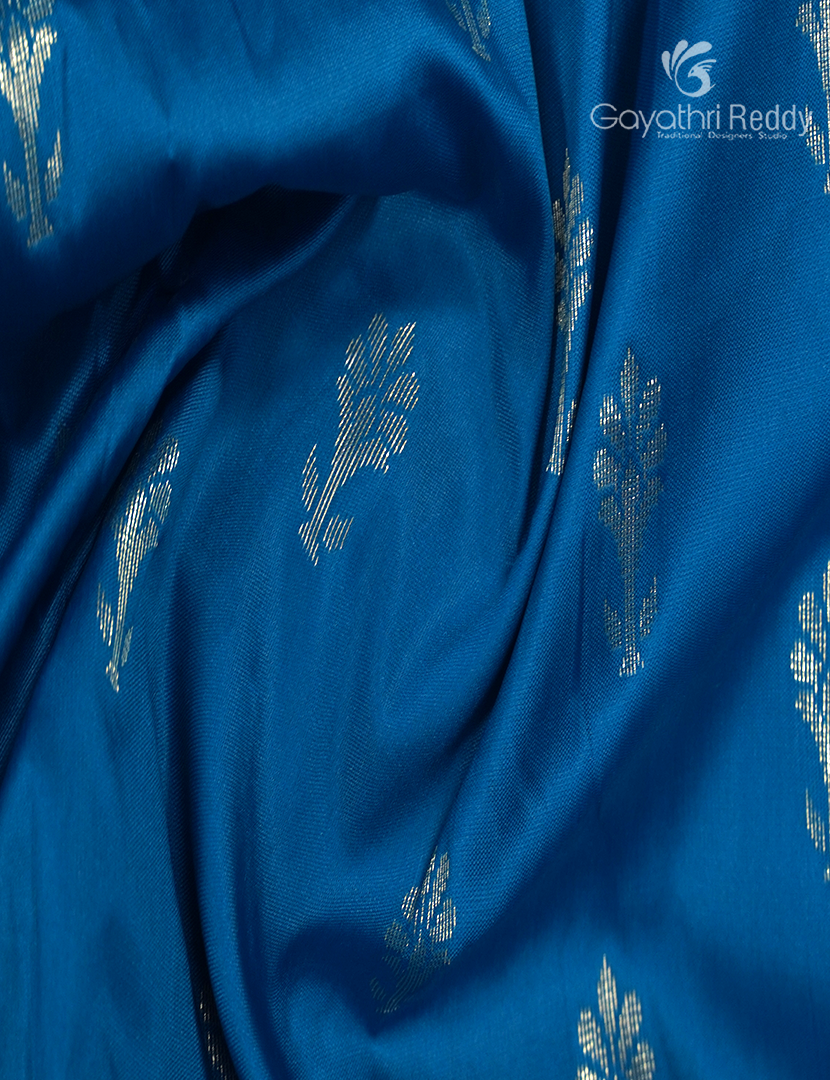 Semi Banaras Katan Silk Saree in Cobalt Blue