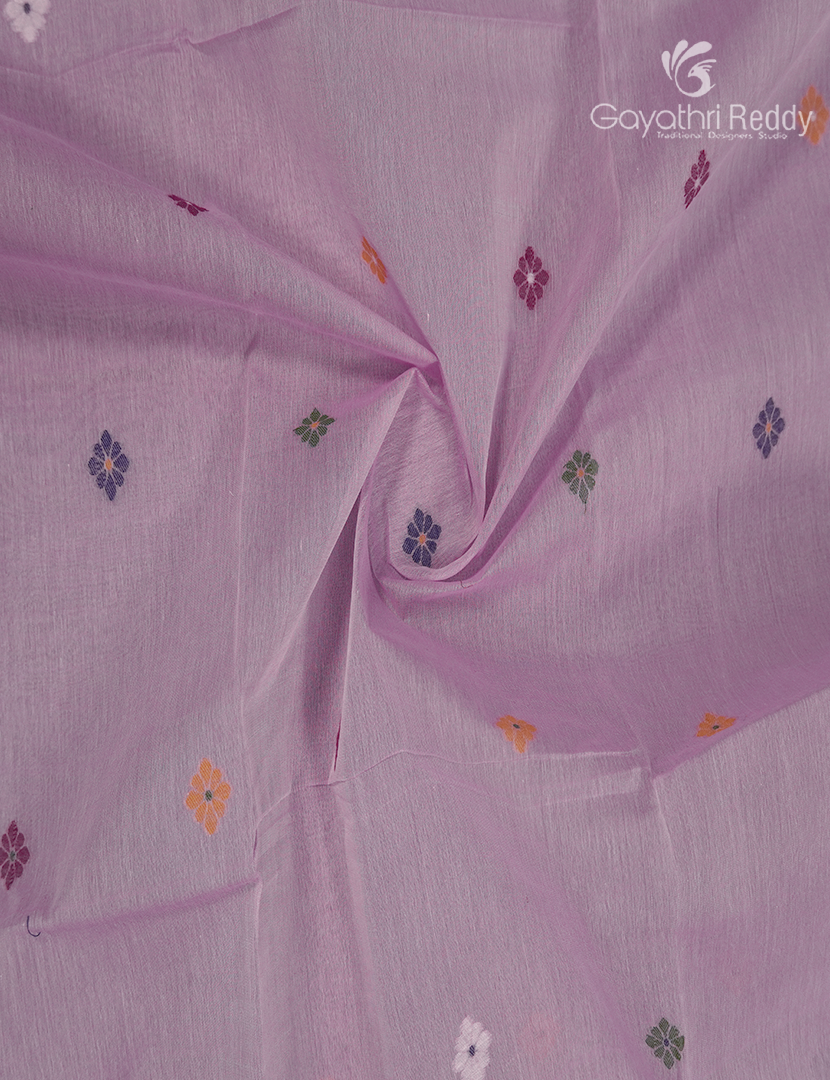 Jamdani Cotton Saree in Baby Pink
