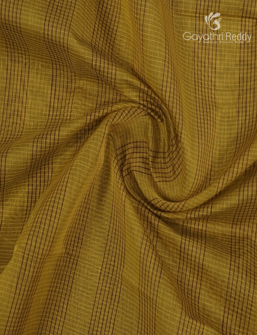Semi Ikat Sico Saree in Dry Mehendi