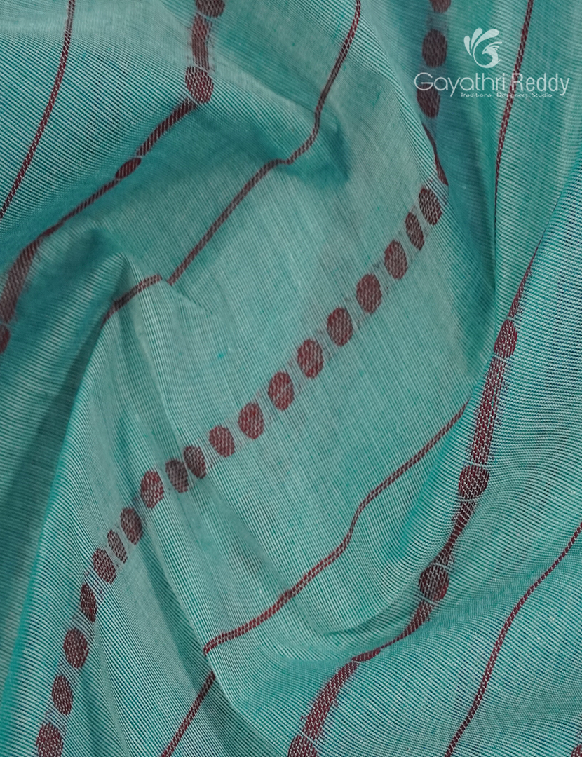 Pure Kanchi Cotton Saree in Sea Blue
