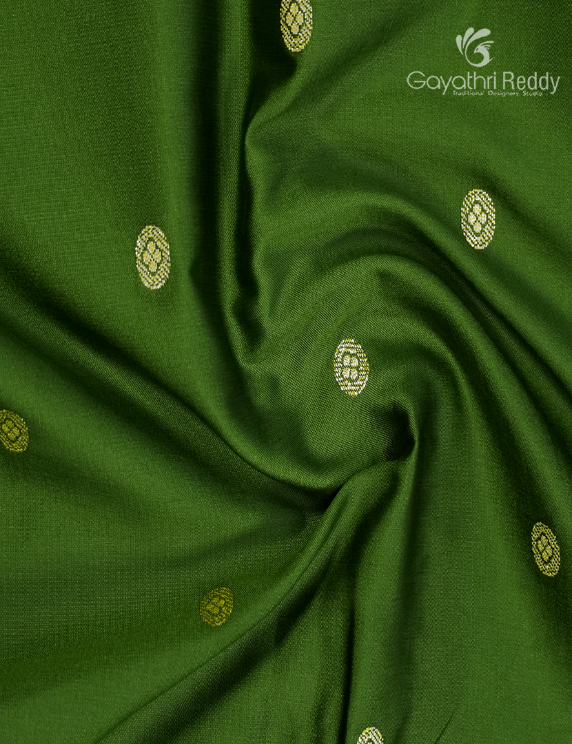 Semi Katan Silk Saree in Leaf Green