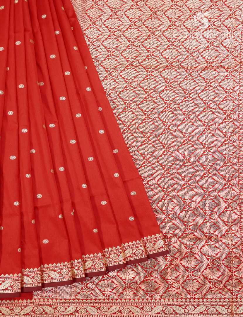 Semi Katan Silk Saree in Red